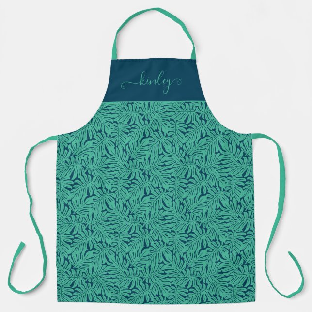 Tablier Motif à feuilles tropicales de Monstera (Recto)