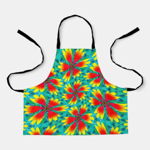 Tablier Motif à fleurs orange jaune