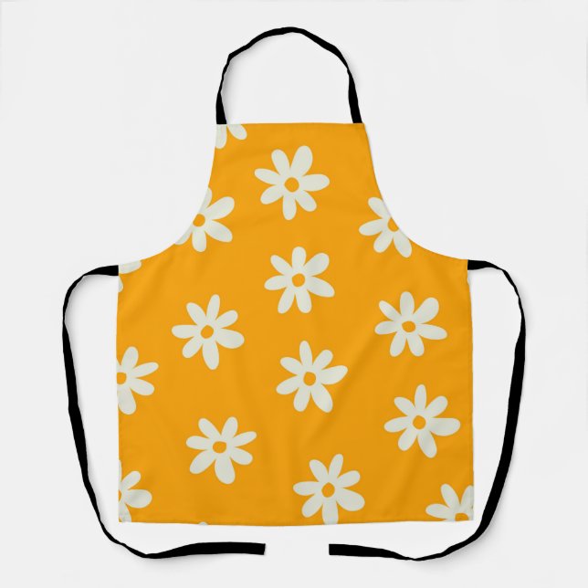 Tablier Motif à fleurs Yellow White Retro (Recto)