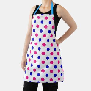 Tablier Motif à pois bleu rose blanc