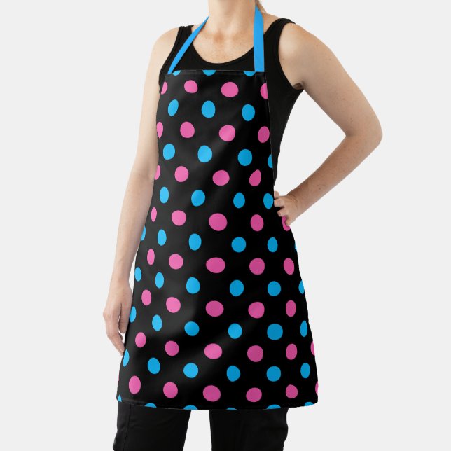 Tablier Motif à pois bleu rose noir (Insitu)