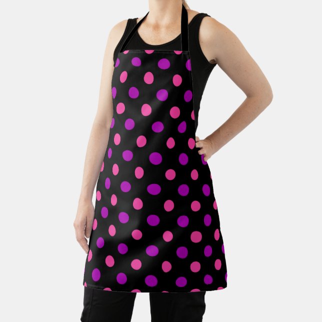 Tablier Motif à pois rose violet noir  (Insitu)