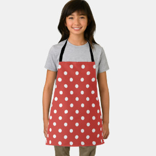 Tablier Motif à pois rouges et blancs