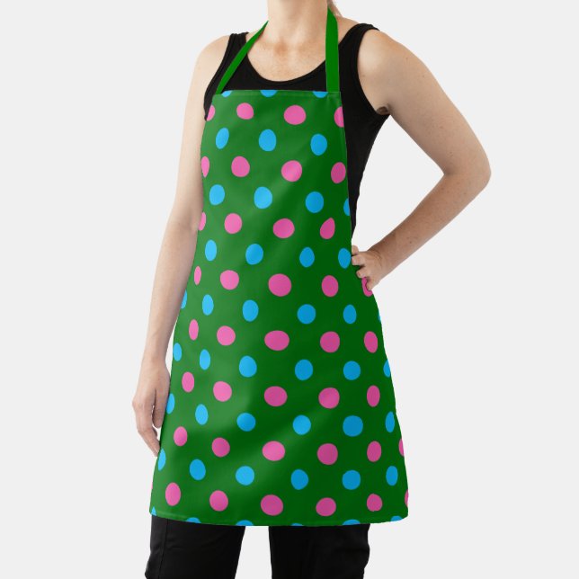 Tablier Motif à pois vert rose bleu (Insitu)