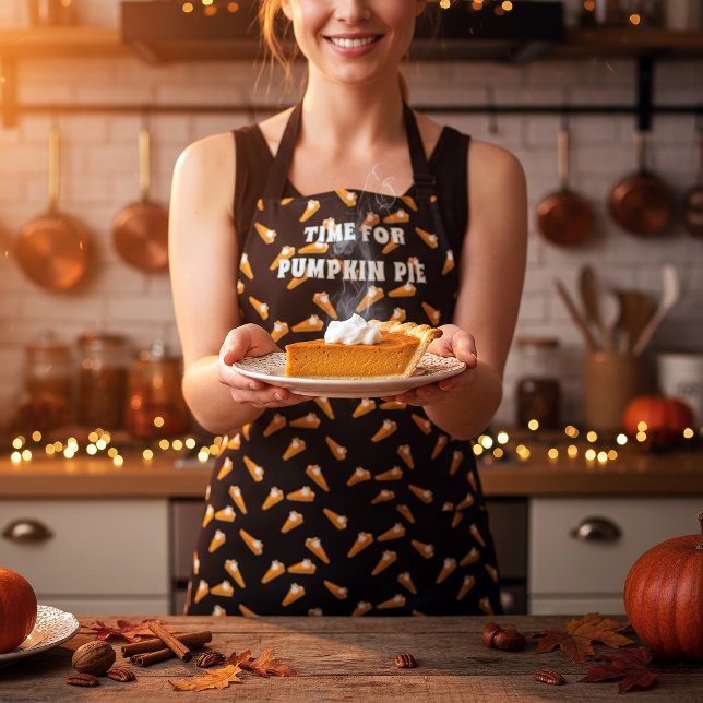 Tablier Motif à tarte Citrouille amusant Thanksgiving Apro (Imagine yourself baking the best slice of pumpkin pie wearing this fun apron)