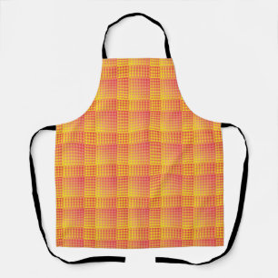 Tablier Motif Abstrait à Damier Rouge Jaune