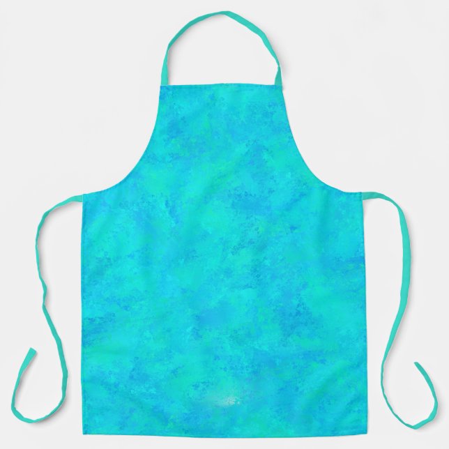 Tablier Motif Abstrait Bleu Turquoise (Recto)