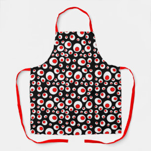 Tablier Motif Abstrait de Cercle Géométrique Boules Rouges