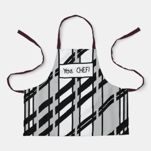 Tablier Motif Abstrait  de ligne Skyline Black