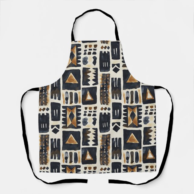 Tablier Motif Abstrait en tissu de boue (Recto)