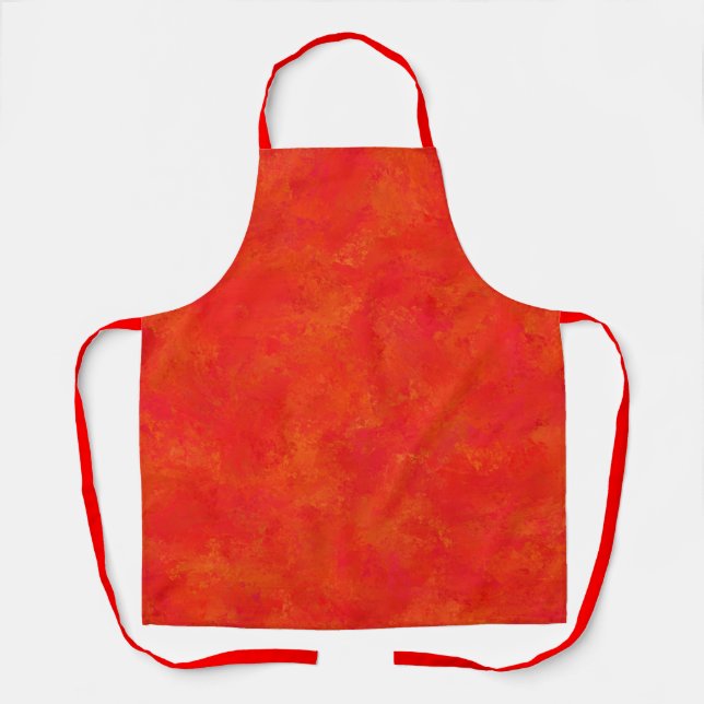 Tablier Motif abstrait orange rouge (Recto)
