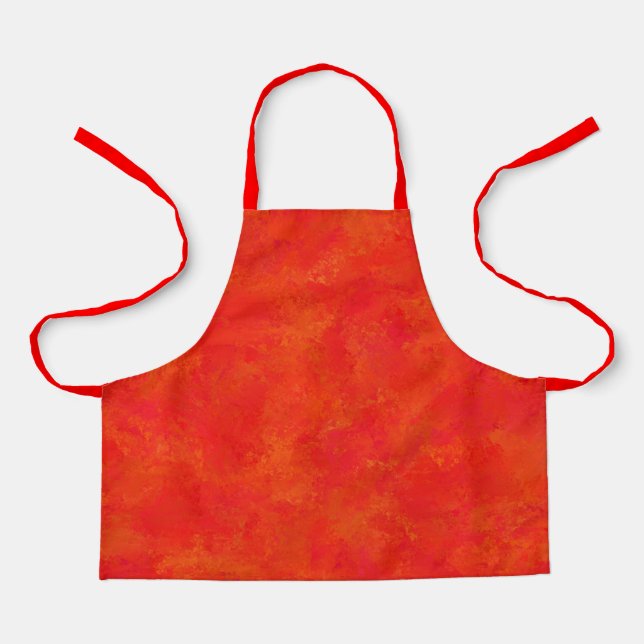 Tablier Motif abstrait orange rouge (Recto)