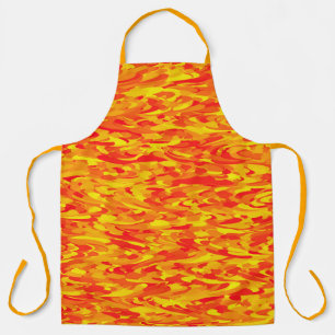 Tablier Motif Abstrait Orange Rouge Jaune