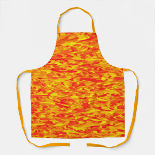 Tablier Motif Abstrait Orange Rouge Jaune