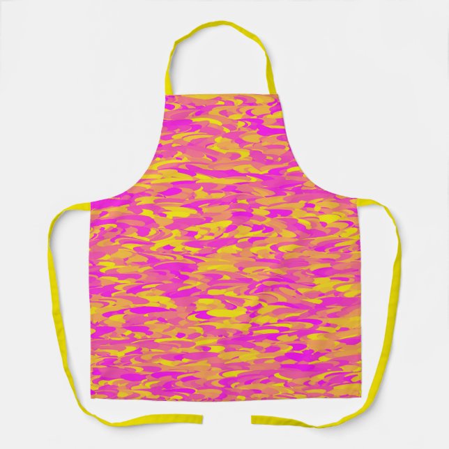Tablier Motif Abstrait rose jaune orange (Recto)