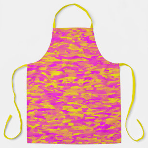 Tablier Motif Abstrait rose jaune orange