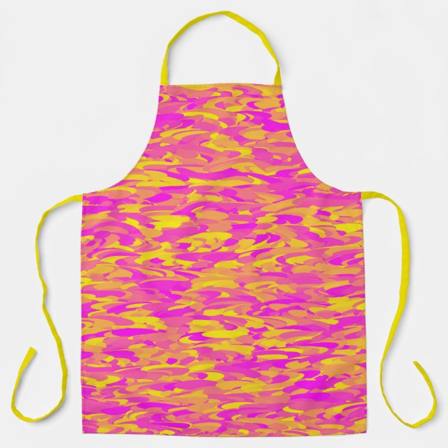 Tablier Motif Abstrait rose jaune orange (Recto)