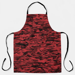 Tablier Motif Abstrait Rouge Noir