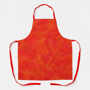 Tablier Motif Abstrait rouge orange