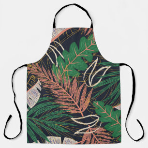 Tablier motif Abstrait sans faille avec feuilles tropicaux