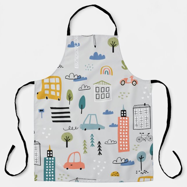 Tablier motif Abstrait sans soudure avec la ville des (Recto)