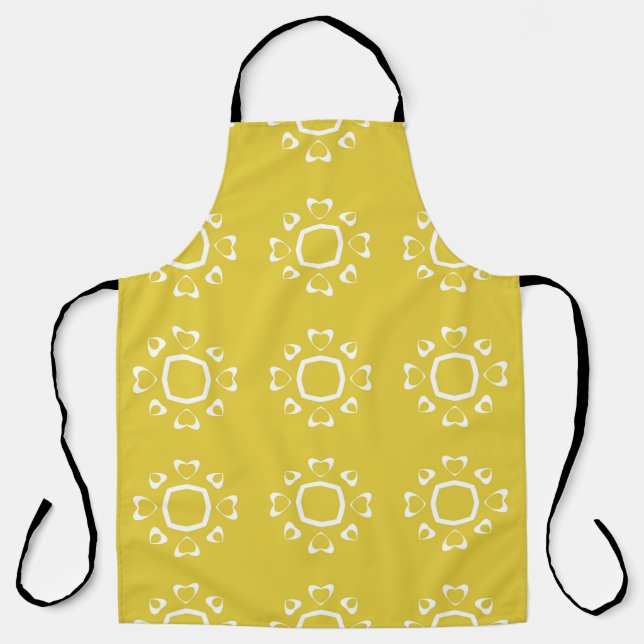 Tablier motif Abstrait transparent de couleur jaune (Recto)