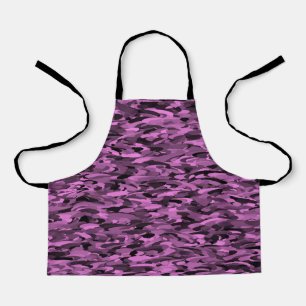 Tablier Motif Abstrait Violet Noir
