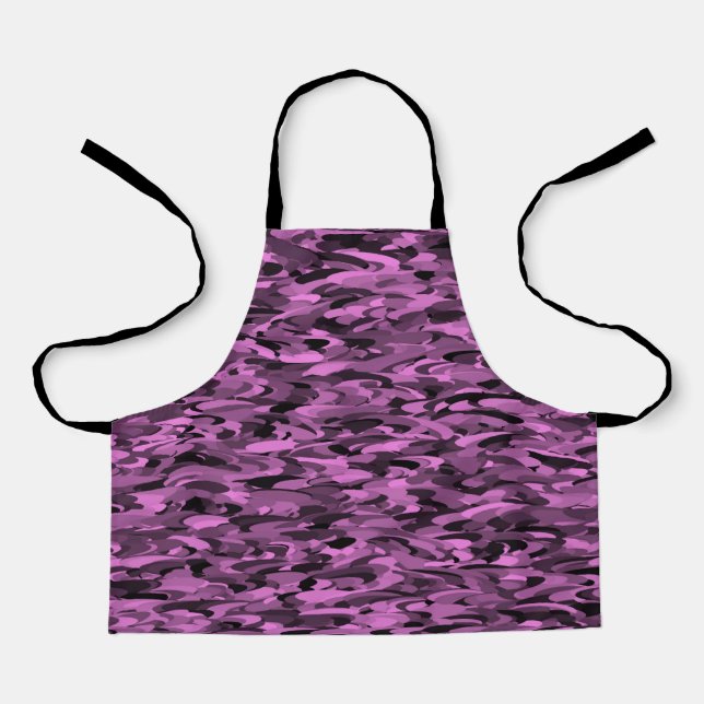 Tablier Motif Abstrait Violet Noir (Recto)