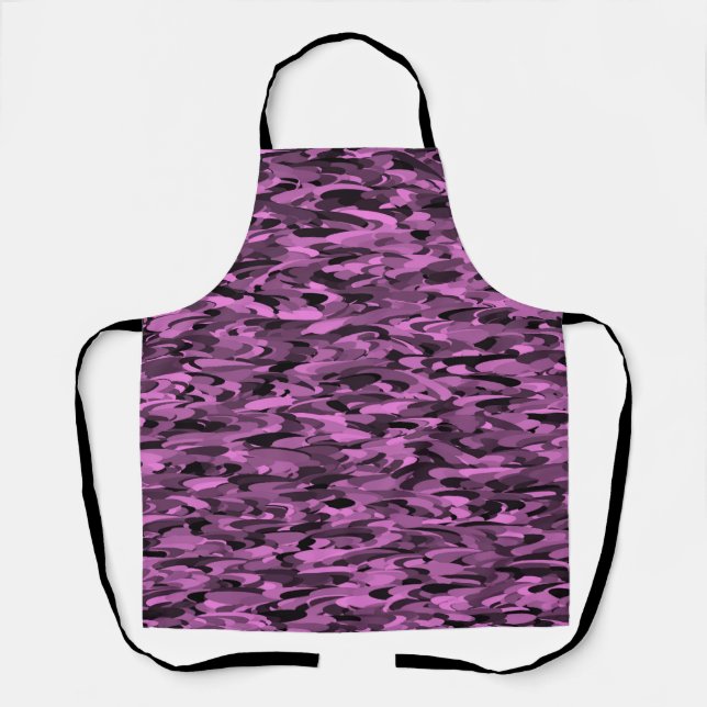 Tablier Motif Abstrait Violet Noir (Recto)