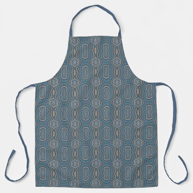 Tablier Motif alterné beige bleu et gris (Recto)