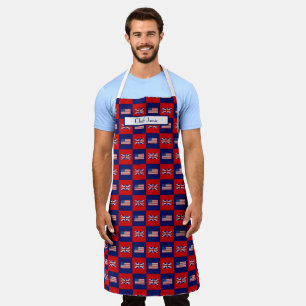 Tablier Motif alterné de drapeaux USA UK