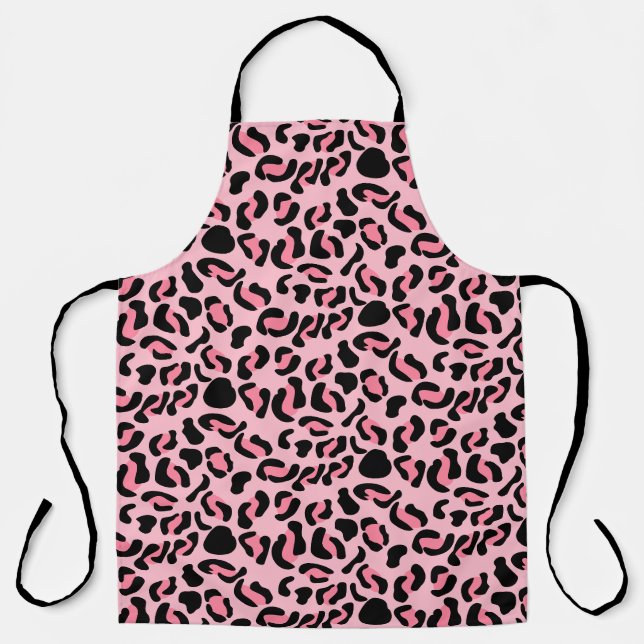 Tablier Motif animal léopard rose moderne (Recto)