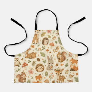 Tablier Motif aquarelle d'animaux mignons de la forêt