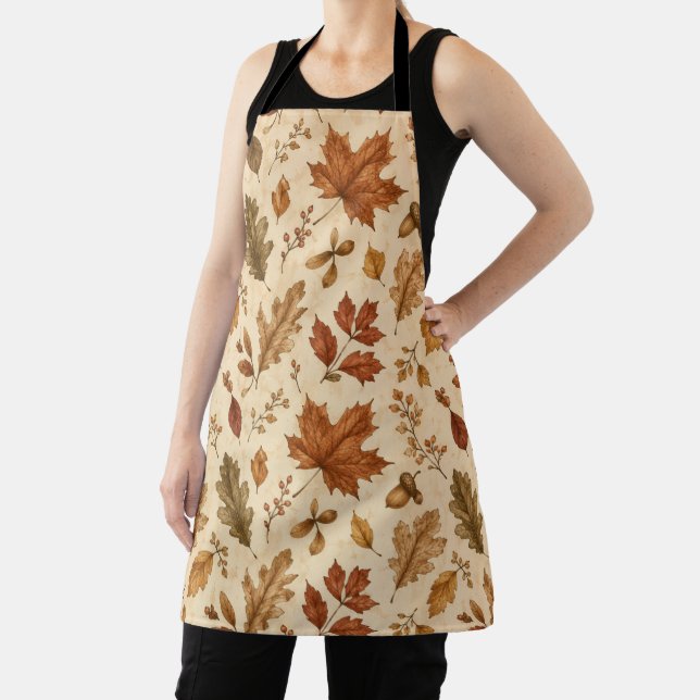 Tablier Motif aquarelle de feuilles d'automne  (Insitu)