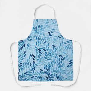 Tablier Motif aquarelle de pétales bleus artistiques