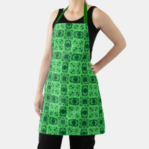 Tablier Motif arabesque orné - Vert émeraude