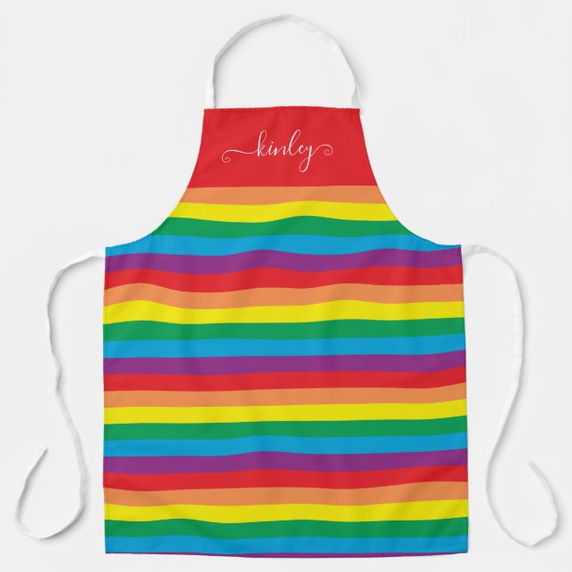 Tablier Motif arc-en-ciel simple (Recto)