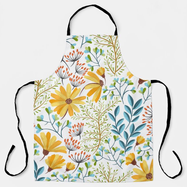 Tablier Motif arrière - plan fleurie sans couture. (Recto)