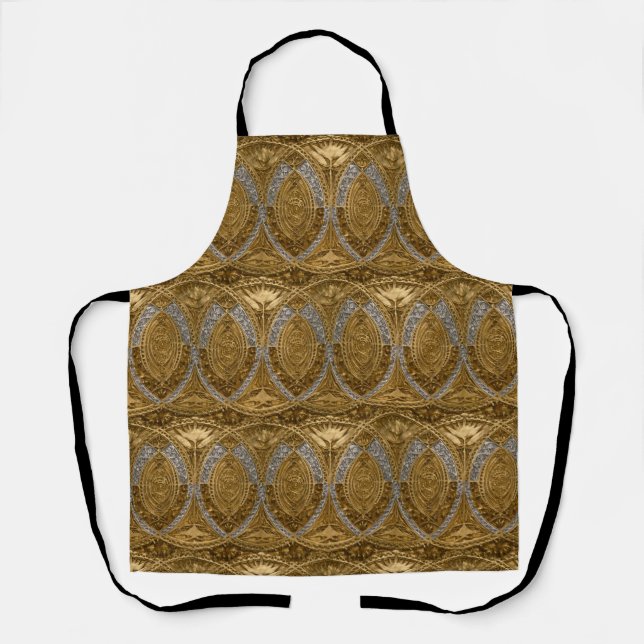 Tablier Motif Art Déco Argent et Or (Recto)