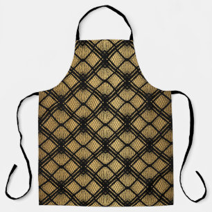 Tablier Motif Art déco. Simples grappes noir et or
