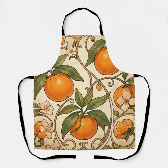 Tablier Motif Art Nouveau Oranges (Recto)