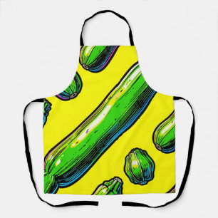 Tablier Motif Art Pop Néon Courgette