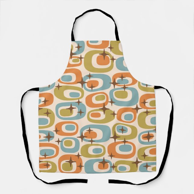 Tablier Motif Atomique Moderne du Milieu du Siècle (Recto)