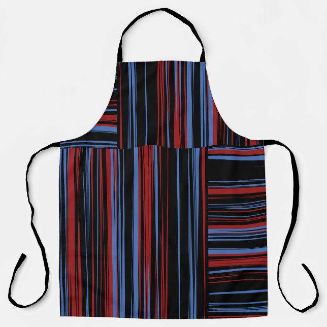 Tablier Motif avec bandes horizontales et verticales (Recto)