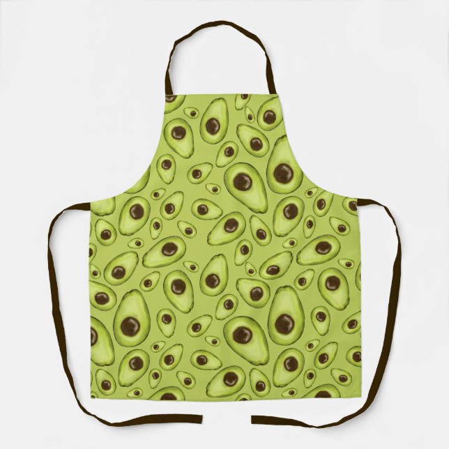 Tablier Motif Avocado Dessiné à la main ID376 (Recto)