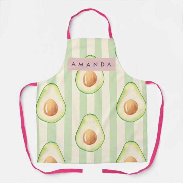 Tablier Motif Avocat Kawaii Personnalisé (Recto)