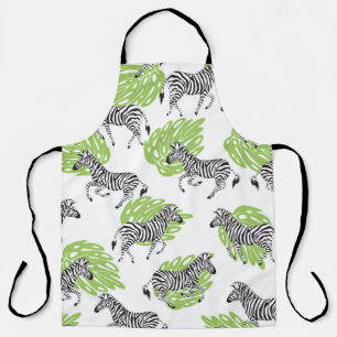 Tablier Motif blanc sans couture avec zèbres. illustration