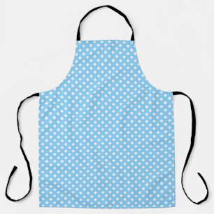 Tablier motif bleu avec pois blanc