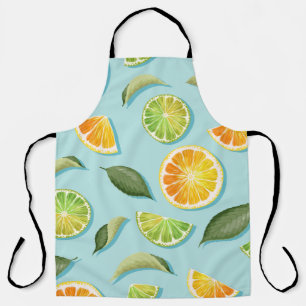 Tablier Motif bleu citron vintage