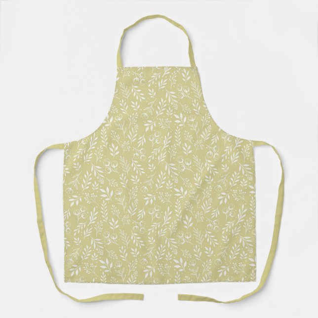 Tablier Motif botanique Muted Yellow - Apron (Recto)